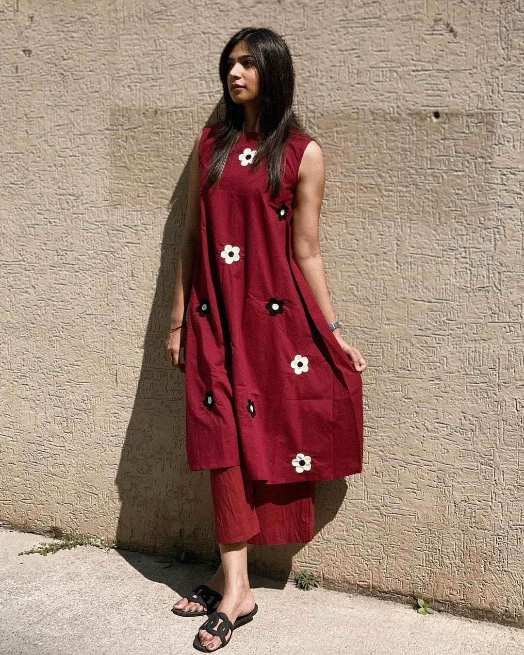 GoSriKi Women's Rayon Viscose Embroidered A-Line Kurta with Palazzo