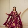 GoSriKi Women's Cotton Blend Floral Printed Anarkali Kurti Palazzo Dupatta Set - Image 2