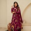 GoSriKi Women's Cotton Blend Floral Printed Anarkali Kurti Palazzo Dupatta Set - Image 3