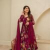 GoSriKi Women's Cotton Blend Floral Printed Anarkali Kurti Palazzo Dupatta Set - Image 4