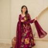 GoSriKi Women's Cotton Blend Floral Printed Anarkali Kurti Palazzo Dupatta Set - Image 5