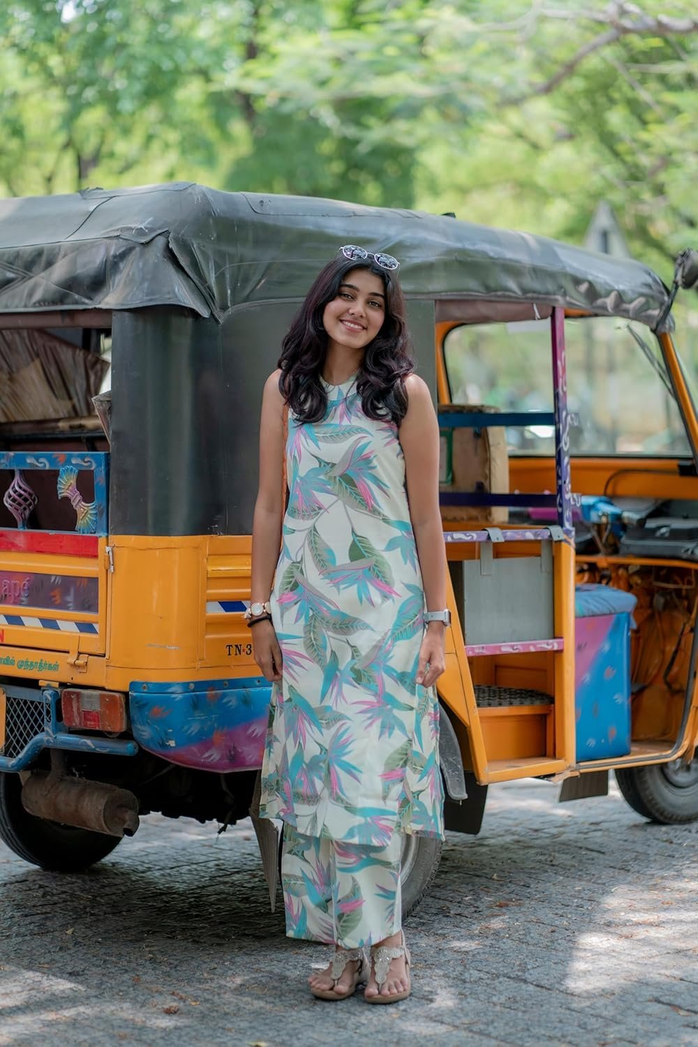 GoSriKi Women's Rayon Viscose Printed Straight Kurta with Palazzo - Image 4