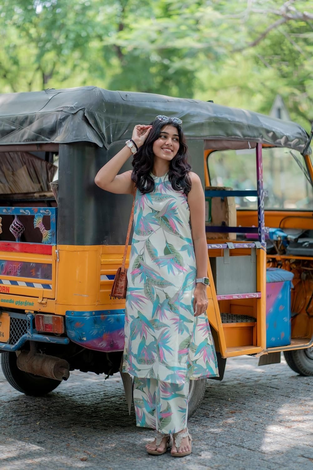 GoSriKi Women's Rayon Viscose Printed Straight Kurta with Palazzo - Image 3