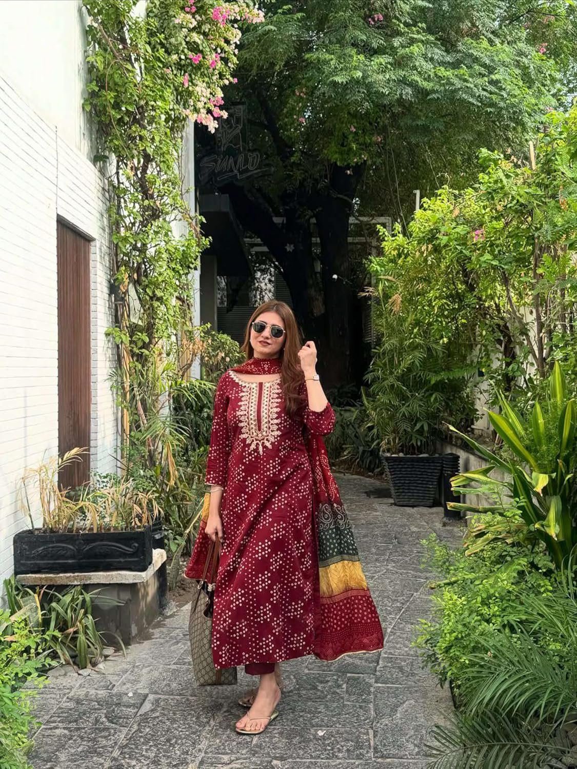 GoSriKi Women's Rayon Viscose Straight Printed Kurta with Pant & Dupatta - Image 4