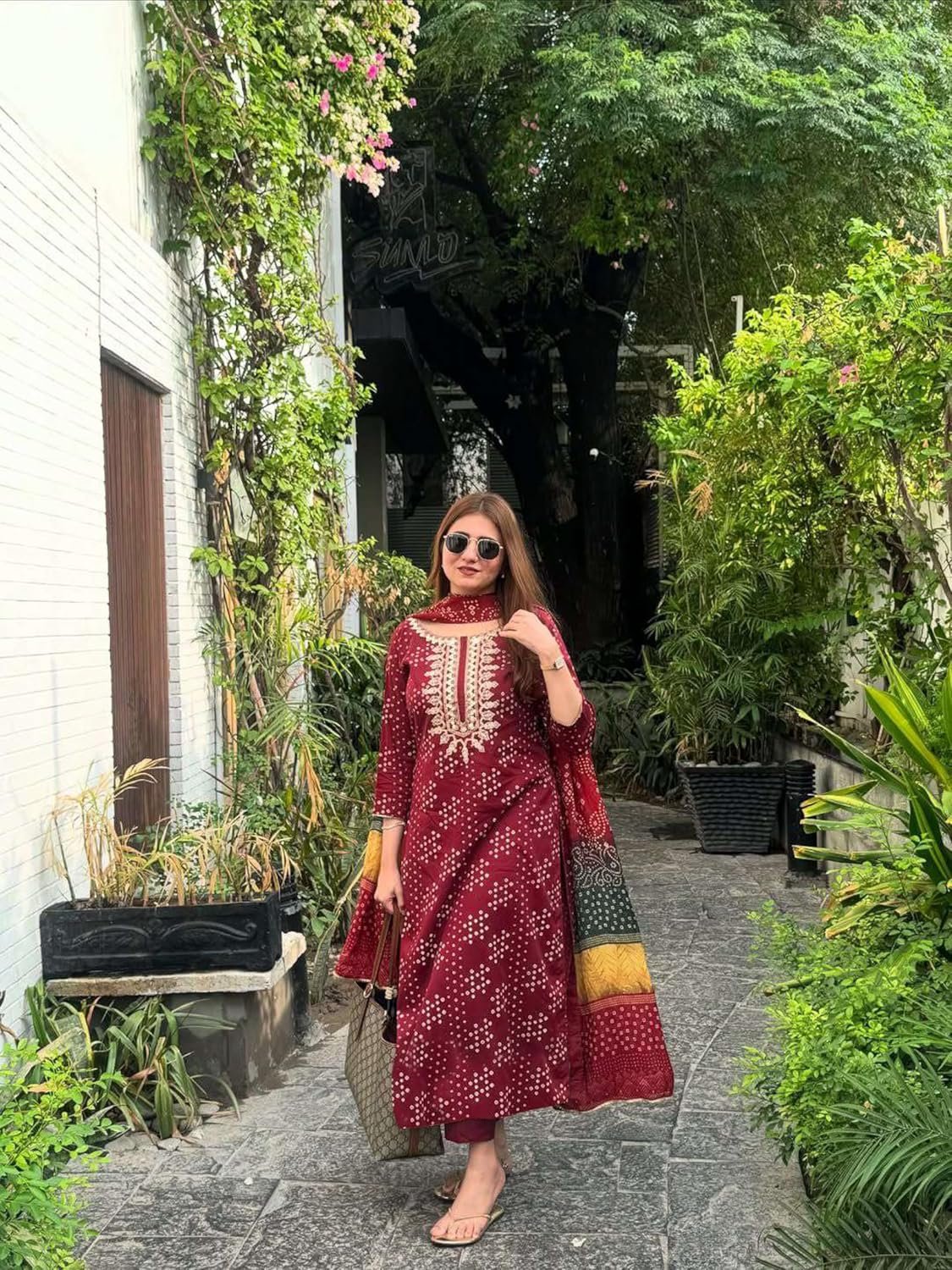 GoSriKi Women's Rayon Viscose Straight Printed Kurta with Pant & Dupatta - Image 5