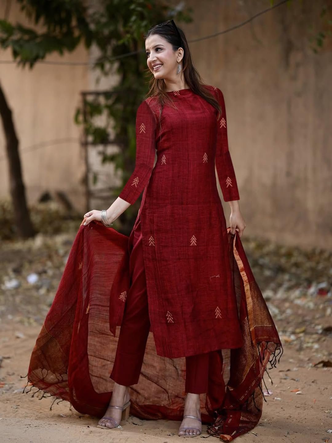 GoSriKi Women's Rayon Viscose Straight Printed Kurta with Pant & Dupatta - Image 5