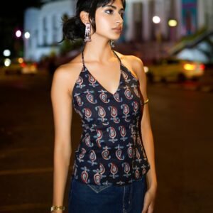 Women's Traditional Kari Design Casual Sleeveless Printed Top