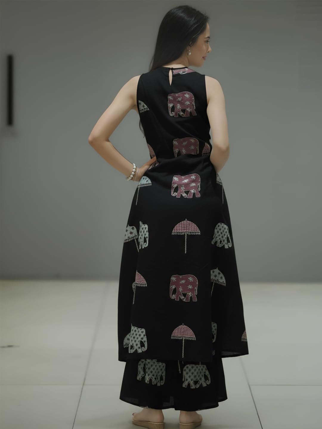 GoSriKi Women's Ethnic Co-Ord Set | Kurta Pant Set | Kurta Palazzo Set | Stylish Cotton Suit Set for Women - Image 6