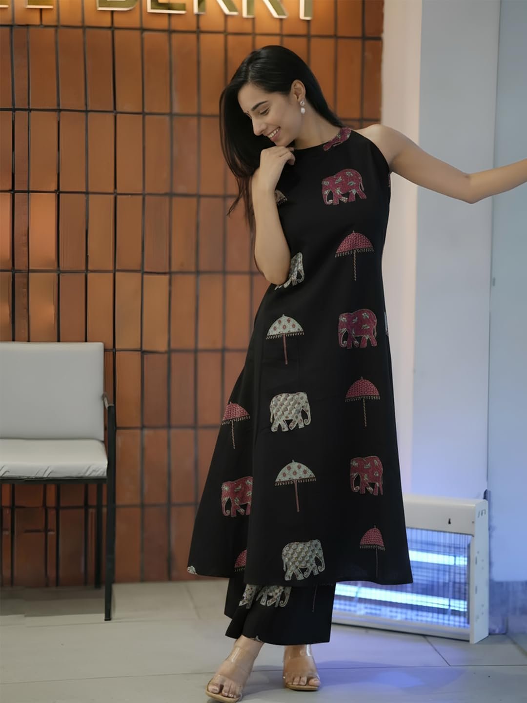 GoSriKi Women's Ethnic Co-Ord Set | Kurta Pant Set | Kurta Palazzo Set | Stylish Cotton Suit Set for Women - Image 5