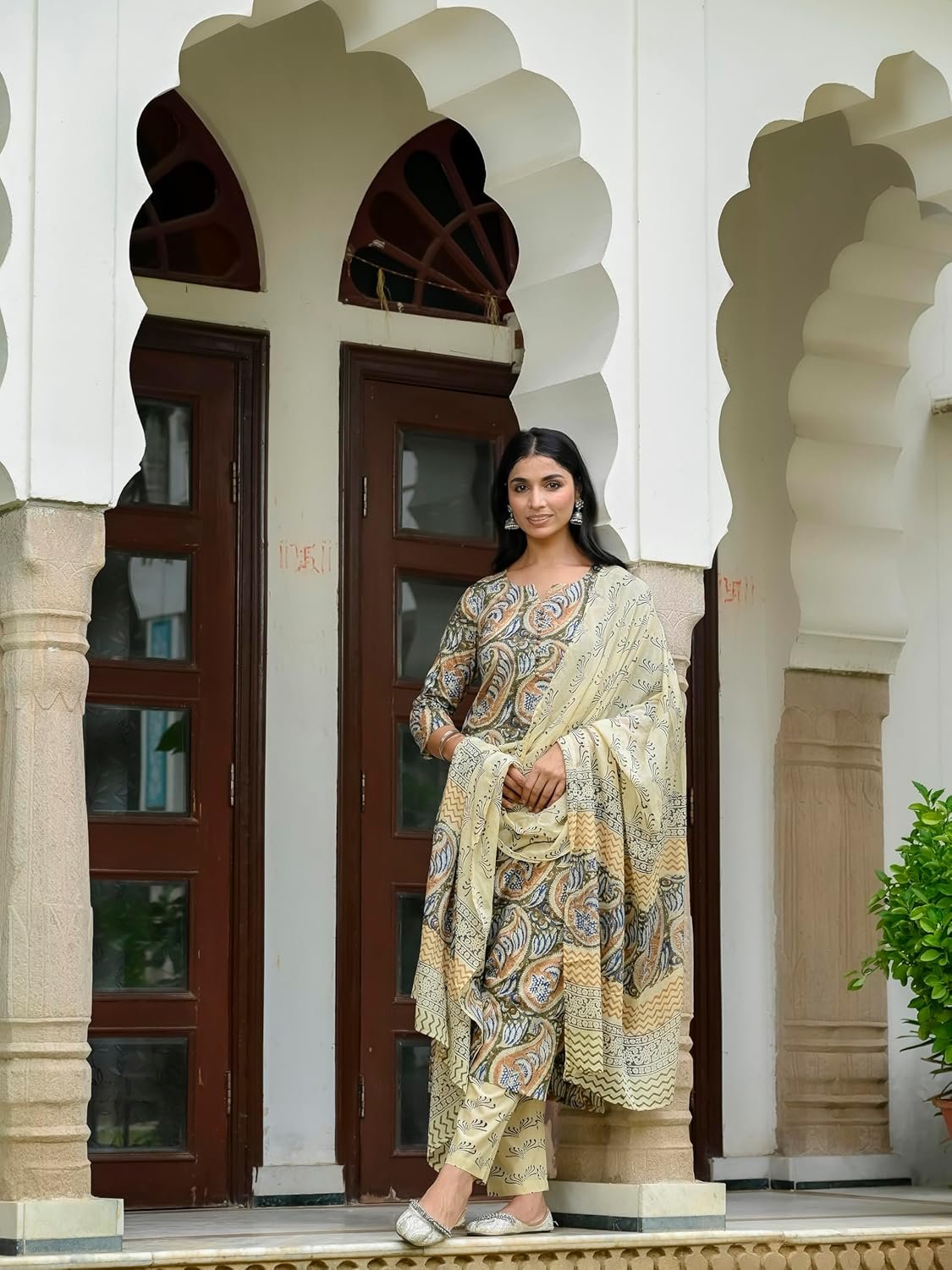 GoSriKi Women's Rayon Blend Kurta with Pant & Dupatta - Image 8