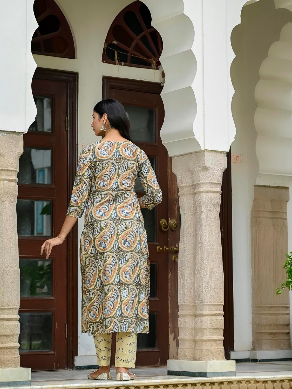 GoSriKi Women's Rayon Blend Kurta with Pant & Dupatta - Image 4