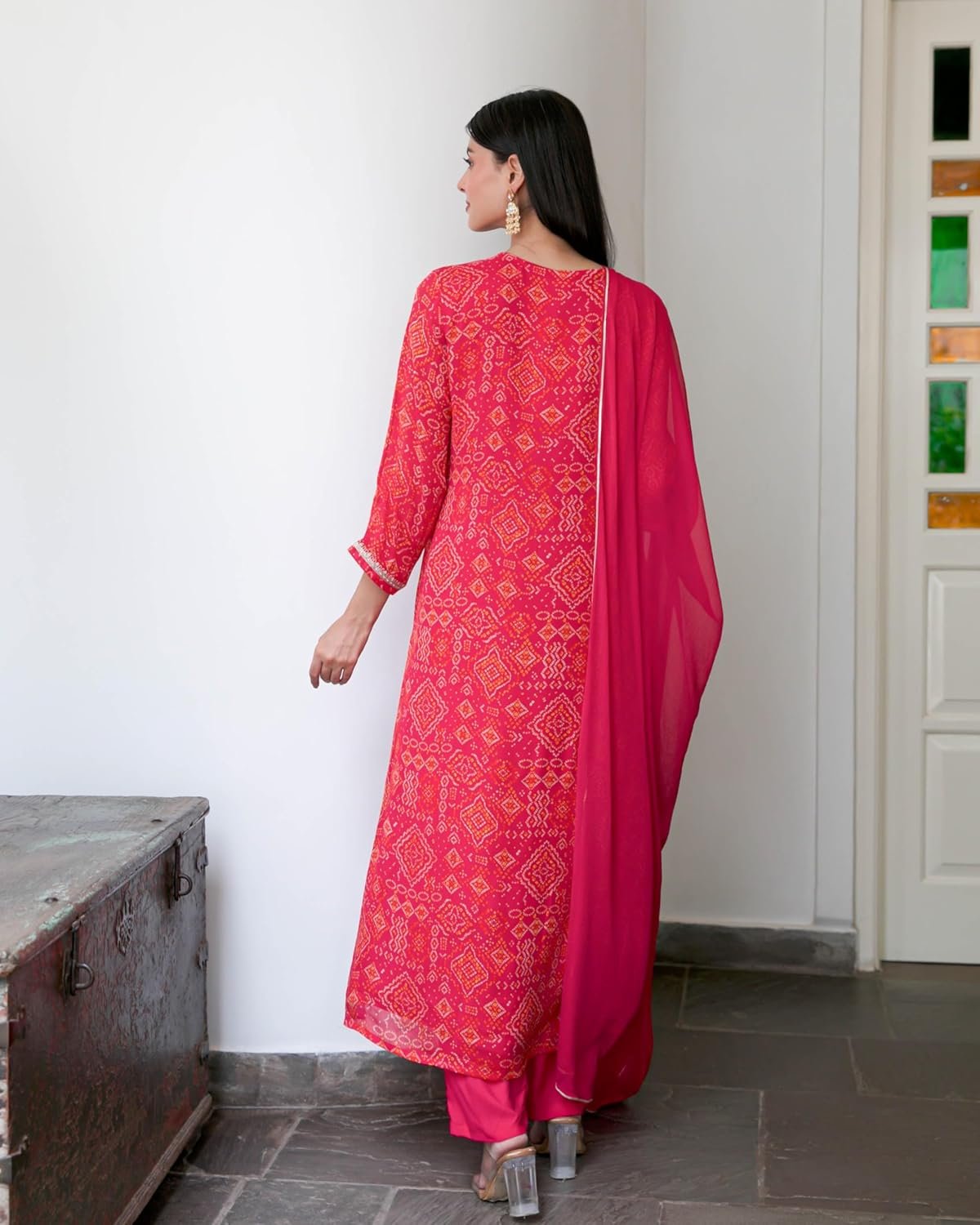 GoSriKi Women's Rayon Viscose Straight Printed Kurta with Pant with Dupatta - Image 5