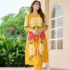 GoSriKi Women's Ethnic Co-Ord Set | Kurta Pant Set | Kurta Palazzo Set | Stylish Cotton Suit Set for Women, Festival Co-ord - Image 4