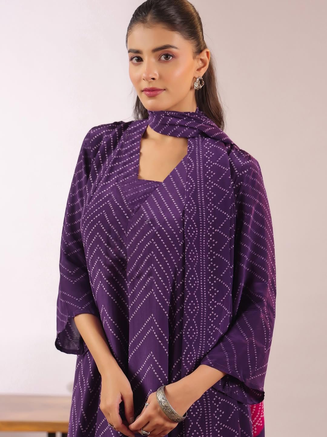 GoSriKi Women's Rayon Viscose Anarkali Printed Kurta with Pant & Dupatta - Image 5