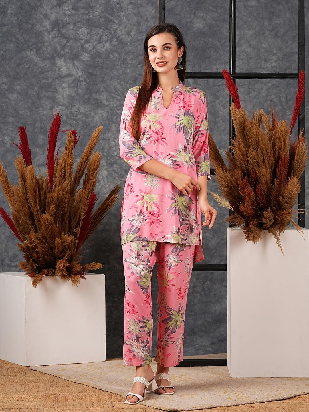 GoSriKi Women's Cotton Blend Printed Ethnic Co-ord Set - Image 3