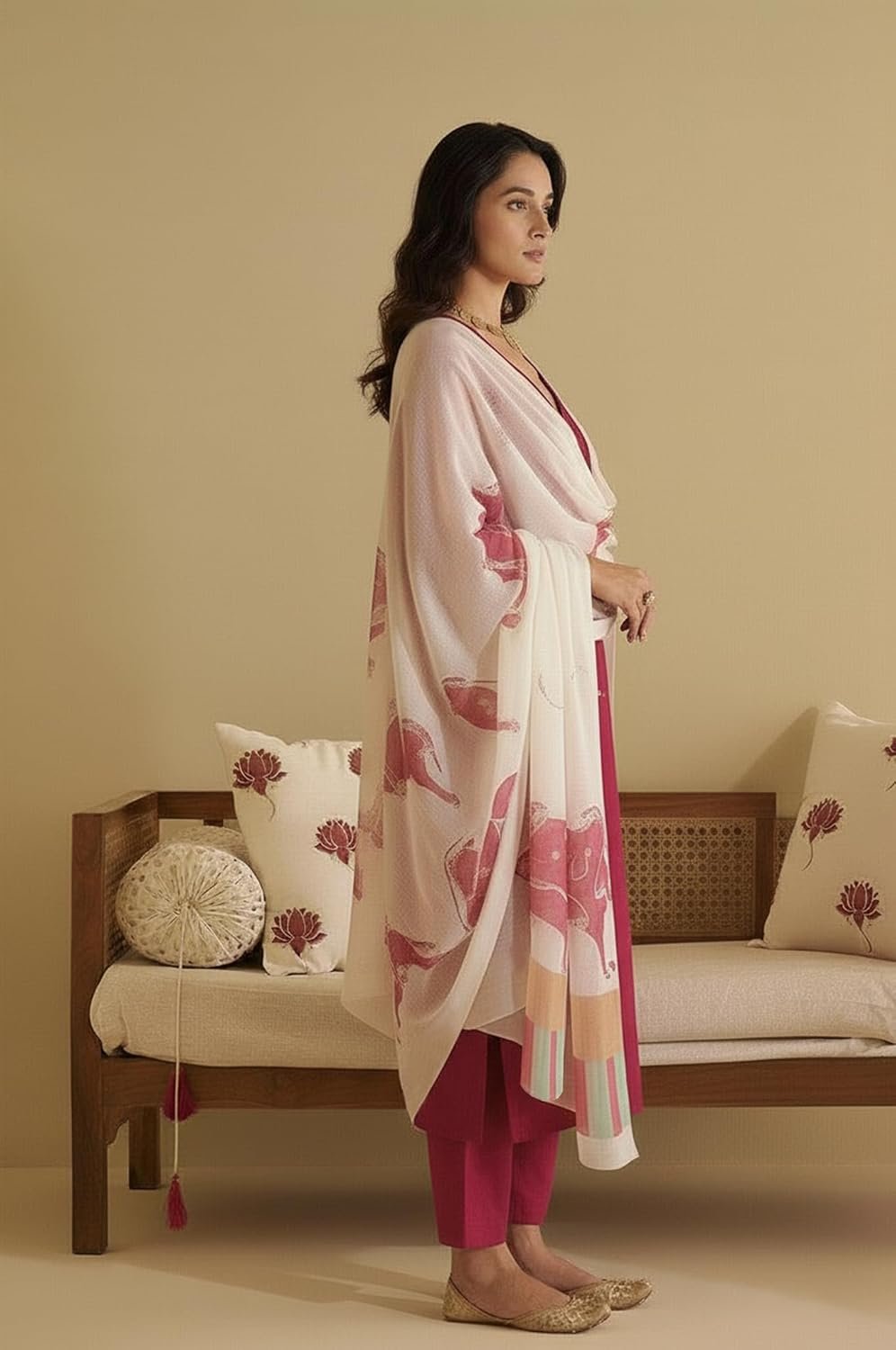 GoSriKi Women's Rayon Viscose Straight Embroidery Kurta with Pant and Dupatta - Image 5