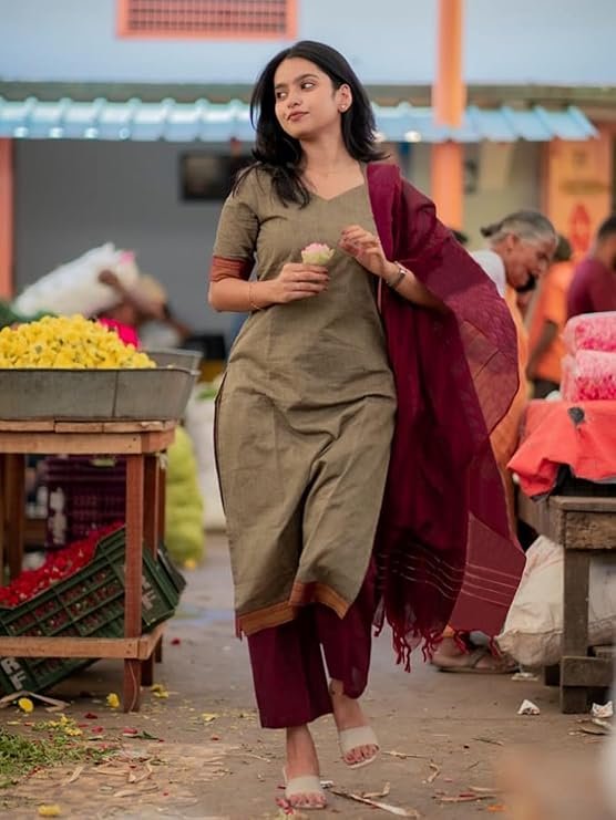 GoSriKi Women's Rayon Viscose Straight Kurta Set with Pant and Dupatta - Image 3