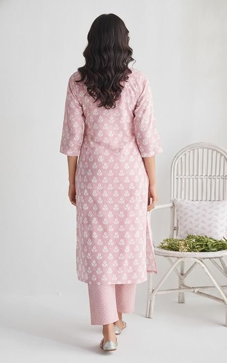 GoSriKi Women’s Viscose Blend Straight Printed Kurta with Pant & Dupatta - Image 5