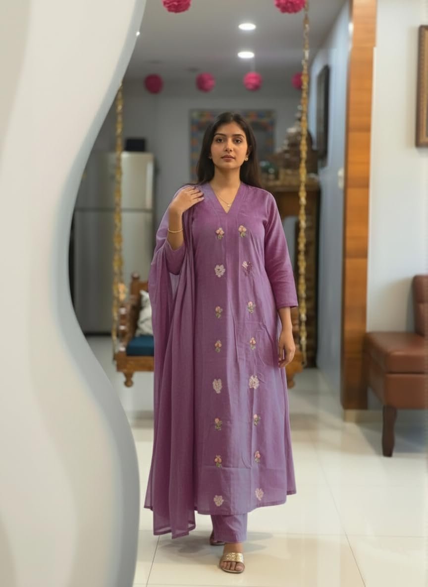 GoSriKi Women's Rayon Viscose Straight Kurta Set with Pant and Dupatta - Image 5