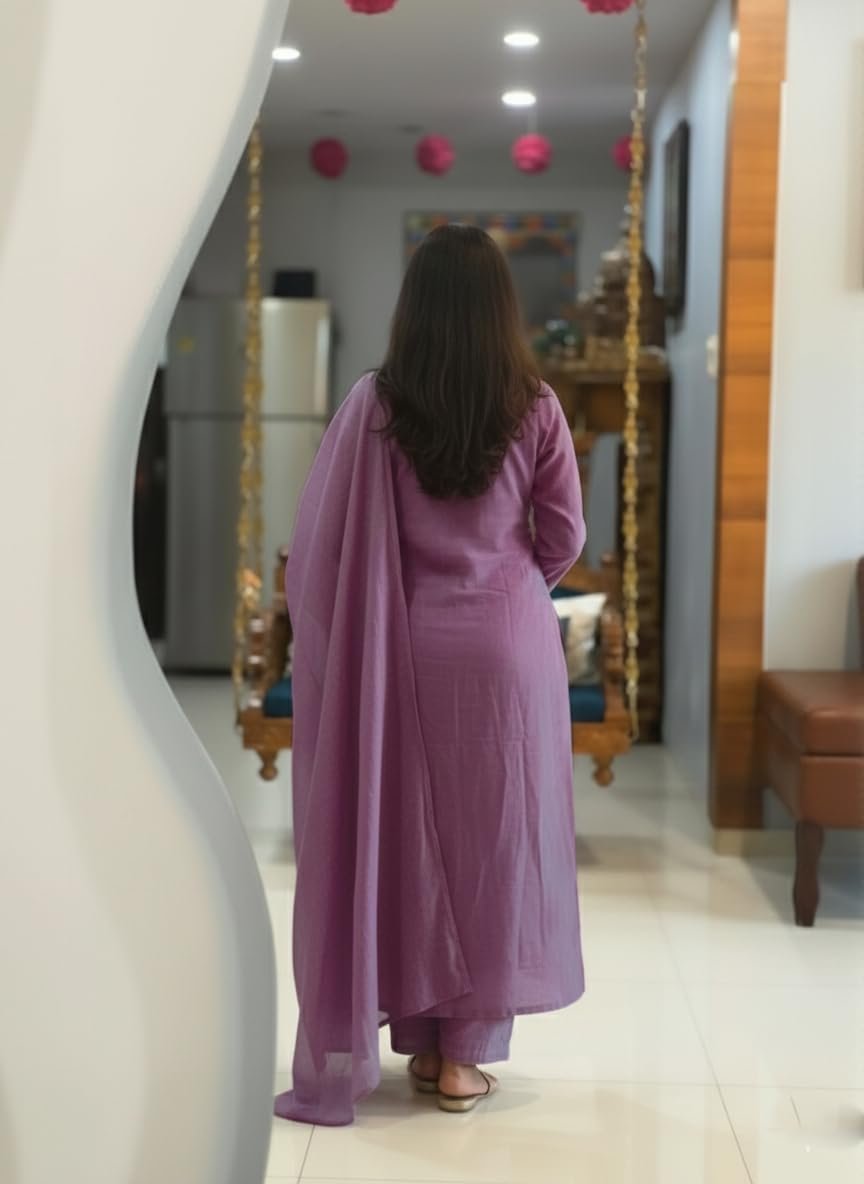 GoSriKi Women's Rayon Viscose Straight Kurta Set with Pant and Dupatta - Image 6