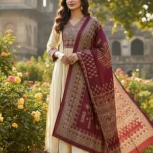 GoSriKi Women's Rayon Viscose Printed Straight Kurta with Pant & Dupatta