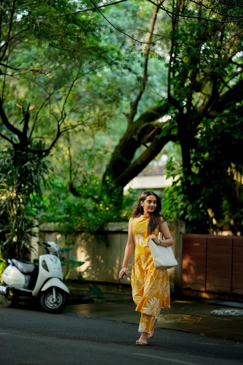 GoSriKi Women’s Viscose A-Line Printed Kurta with Palazzo