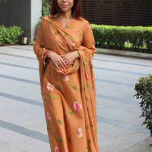 GoSriKi Women’s Rayon Viscose Printed Straight Kurta with Pant & Dupatta