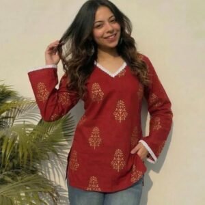 GoSriKi Women's Viscose Printed Short Kurti