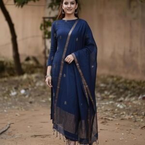 GoSriKi Women's Rayon Viscose Printed Straight Kurta with Pant & Dupatta