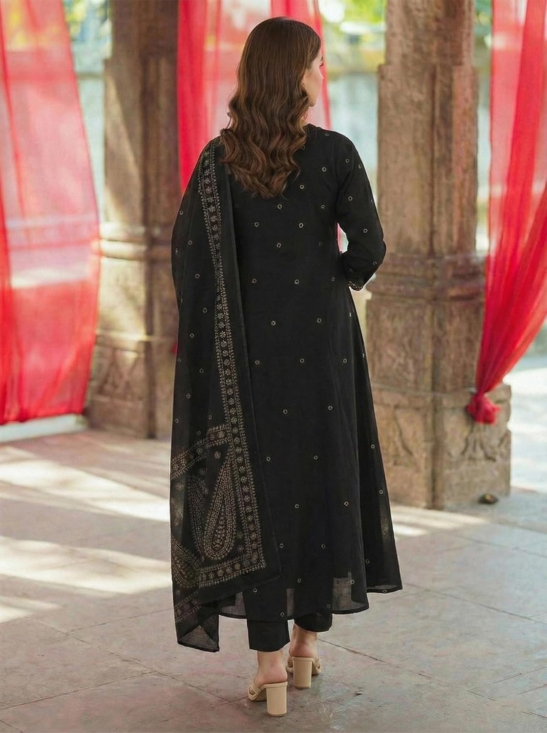 GoSriKi Women's Anarkali Kurta Set for Women with Dupatta - Image 6