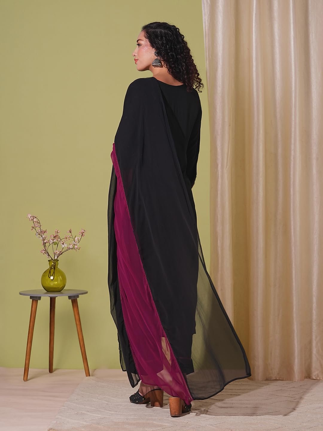 GoSriKi Women's Rayon Viscose Straight Solid Kurta with Pant & Dupatta - Image 5