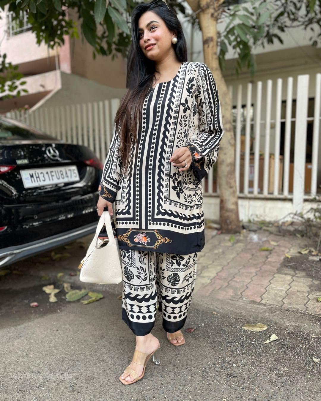 GoSriKi Women's Cotton Blend Straight Printed Co-Ord Set - Image 4
