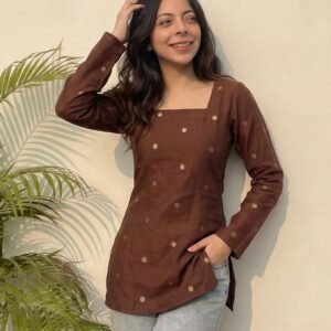 GoSriKi Viscose Printed Straight Kurti Tops for Women