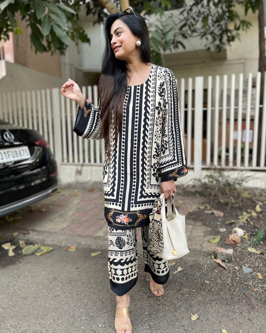 GoSriKi Women's Cotton Blend Straight Printed Co-Ord Set - Image 5