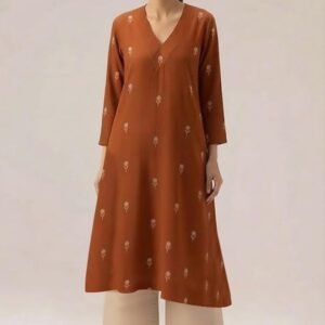 GoSriKi Women's Rayon Viscose A-Line Printed Kurta with Palazzo - S