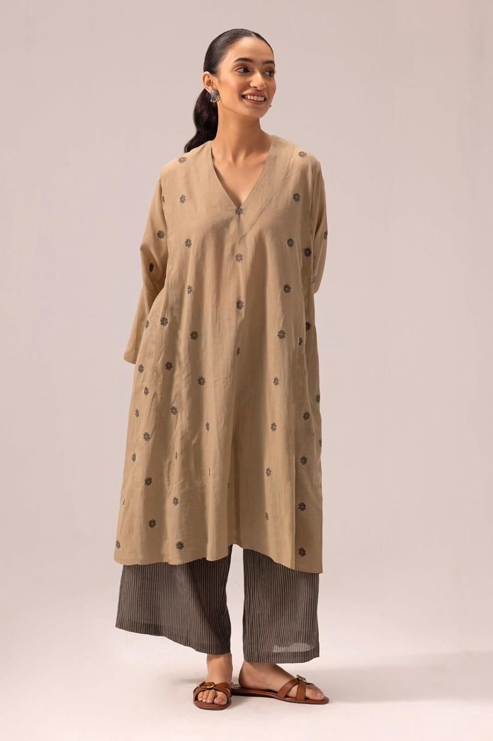 GoSriKi Women Rayon Viscose A-Line Printed Kurta Palazzo Set - Image 3