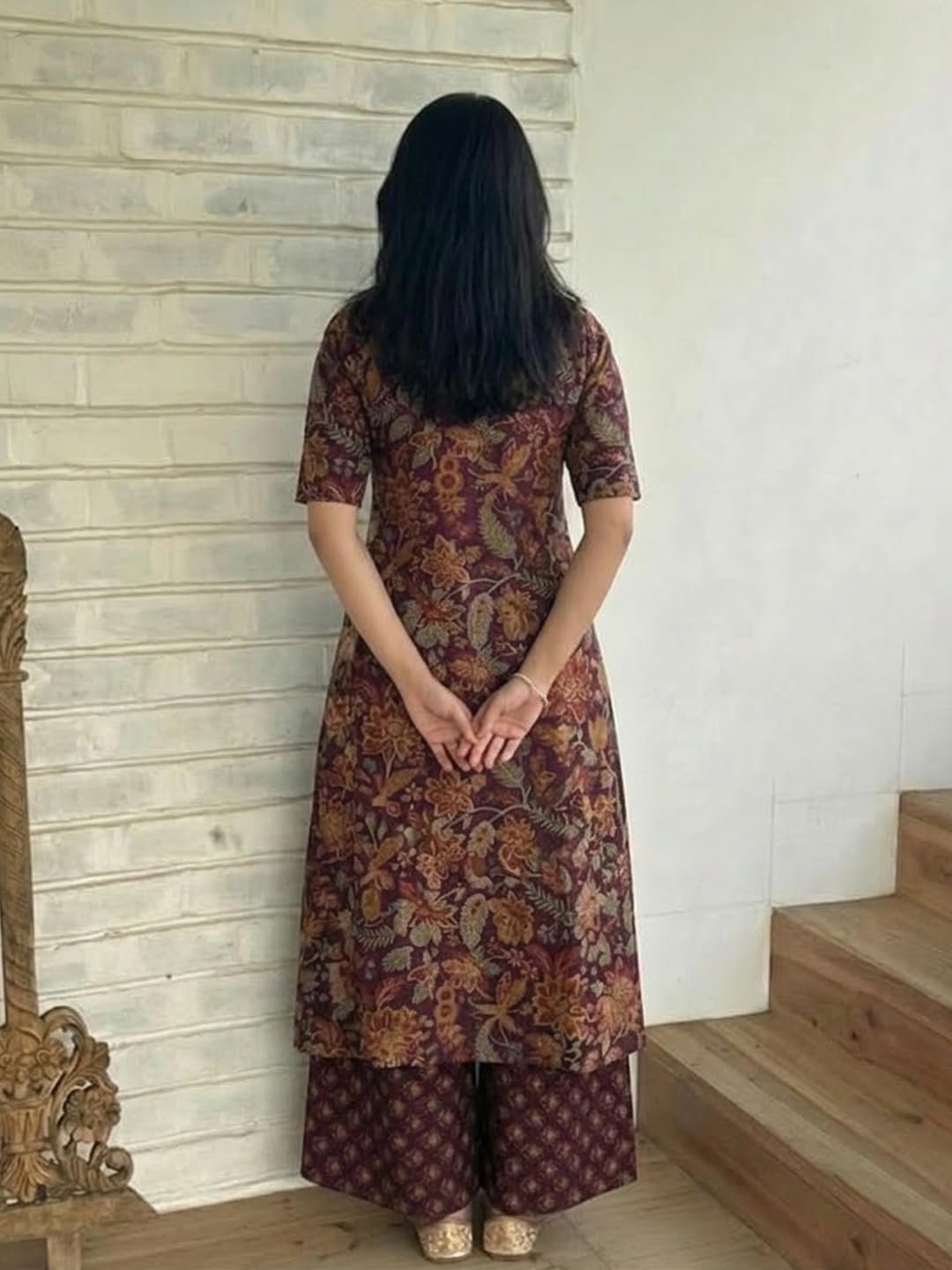 GoSriKi Women's Rayon Viscose Straight Printed Kurta with Palazzo - Image 6