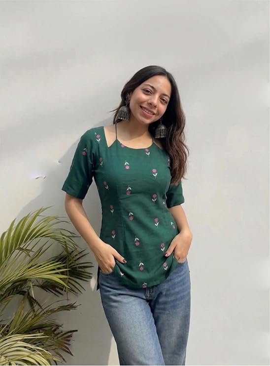 GoSriKi Short Kurti for Women Latest Viscose Blend Printed Ethnic Tunic - Image 6