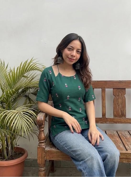 GoSriKi Short Kurti for Women Latest Viscose Blend Printed Ethnic Tunic - Image 3