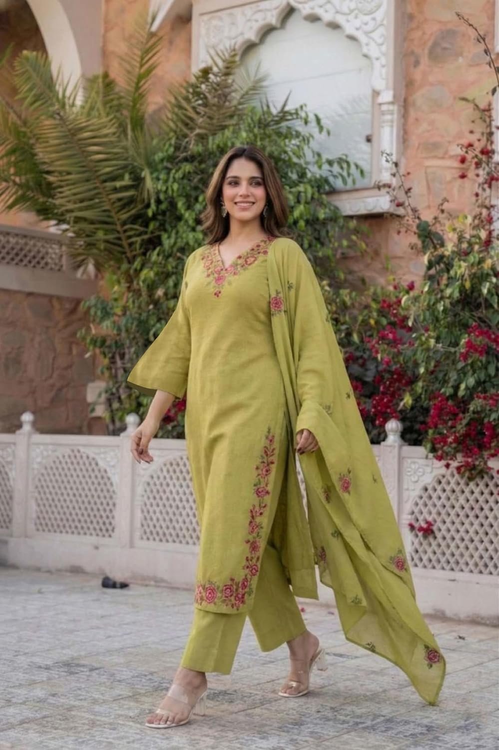 GoSriKi Kurta Sets for Women Viscose Blend Embroidered - Image 5