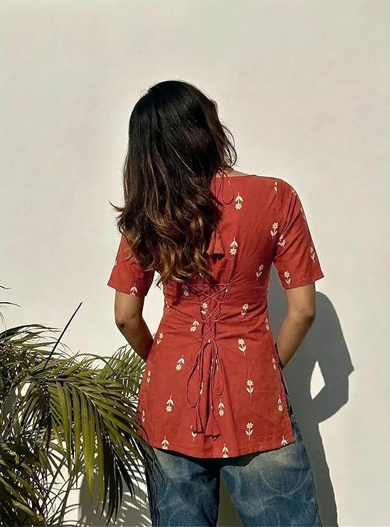 GoSriKi Short Kurti for Women Latest Viscose Blend Printed Ethnic Tunic - Image 6