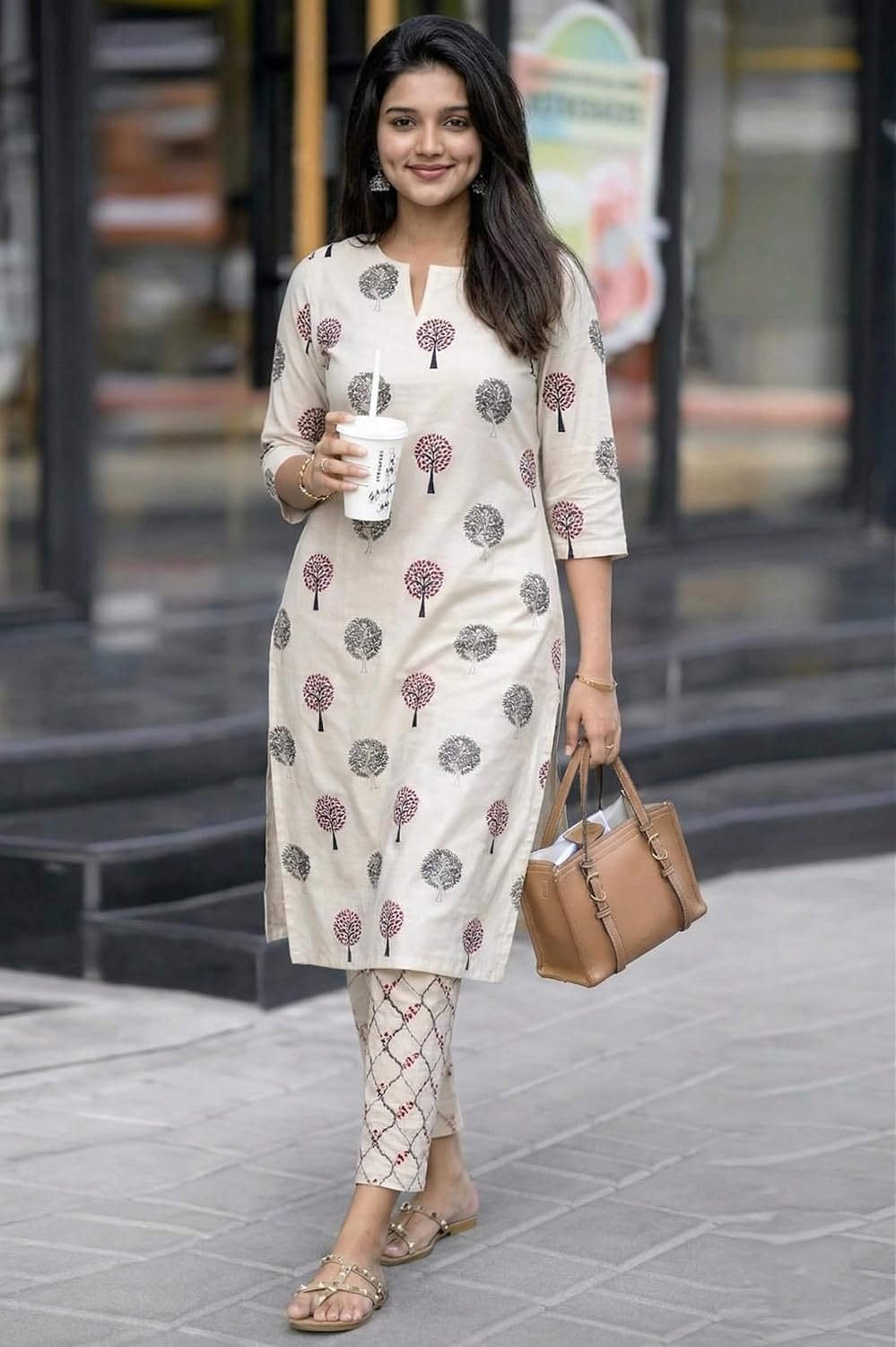 GoSriKi Kurta Set Women Viscose Printed - Image 3