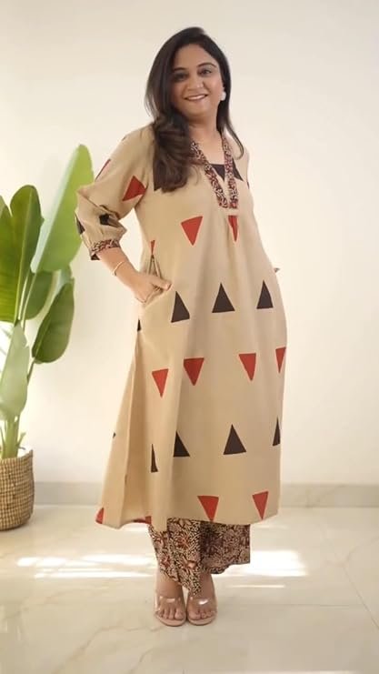 GoSriKi Women’s Viscose A-Line Printed Kurta Set with Palazzo and Dupatta - Image 4