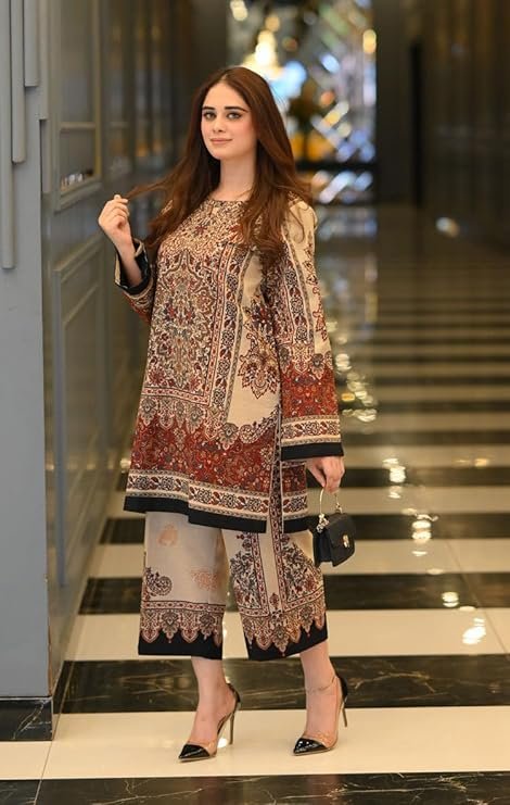 GoSriKi Women's Rayon Viscose Printed Straight Kurta with Palazzo - Image 6