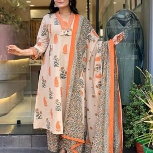 GoSriKi Women Viscose A-Line Kurta with Palazzo and Dupatta - XXL