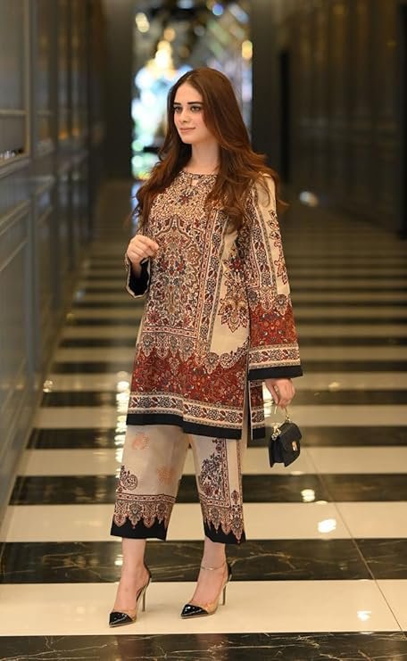 GoSriKi Women's Rayon Viscose Printed Straight Kurta with Palazzo - Image 2
