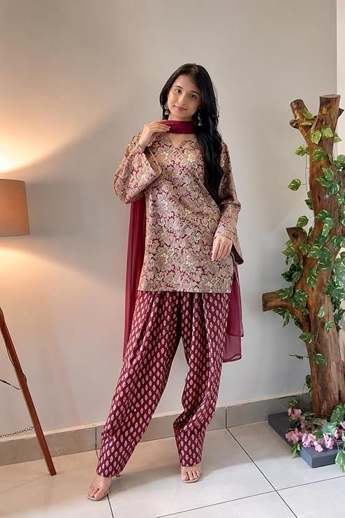 GoSriKi Farshi Salwar Suit for Women Cotton Printed - Image 5
