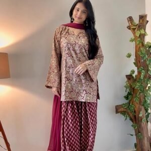 GoSriKi Farshi Salwar Suit for Women Cotton Printed