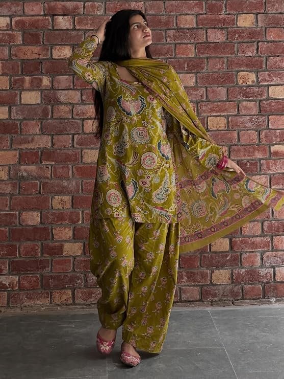 GoSriki Farshi Salwar Suit for Women Cotton Printed - Image 4