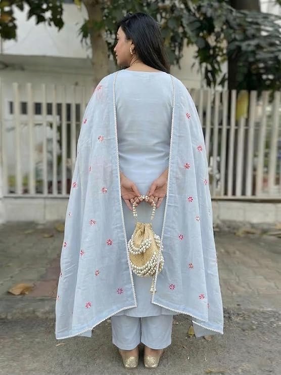 GoSriKi Kurta Sets for Women Viscose Embroidered - Image 3